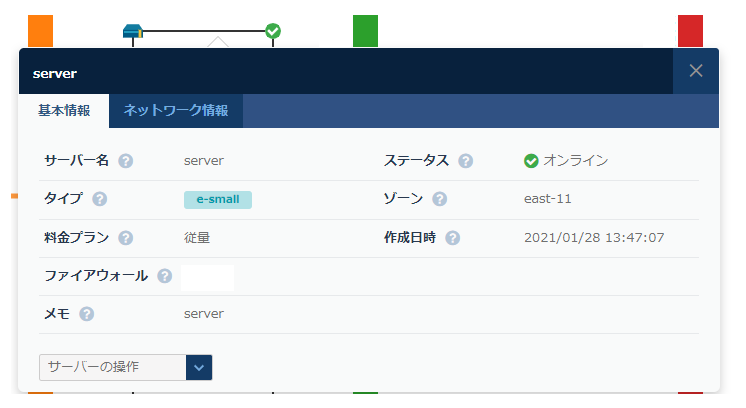 該当サーバーの基本情報