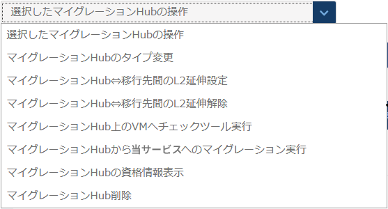 マイグレーションHubの操作