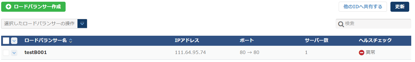 ロードバランサー一覧