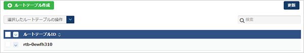ルートテーブル一覧