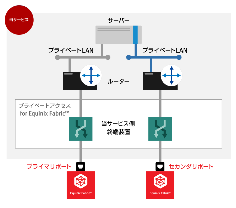 プライベートアクセス for Equinix Fabric™の冗長構成