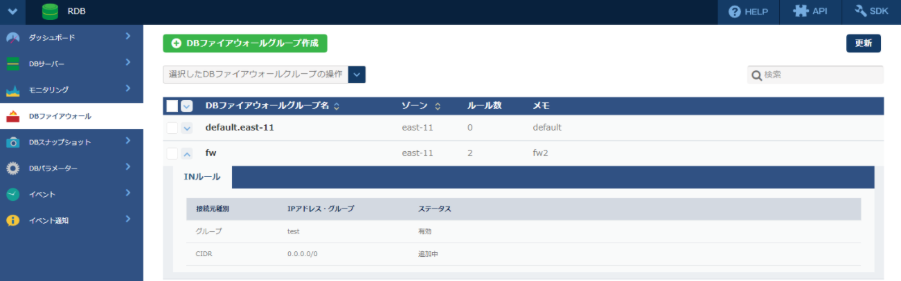 DBファイアウォール